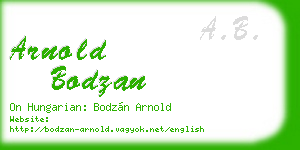 arnold bodzan business card